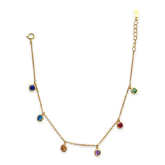Amy Dangle Bezel Rainbow Bracelet