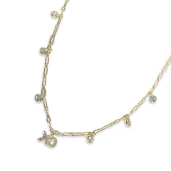 XO Bezel Charm Anklet