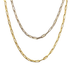 Sterling Silver Paperclip Link Chain 12.5” Choker Necklace