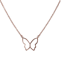 Sterling Silver Butterfly Outline Necklace