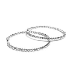 Sparkle Bezel French Clasp Large 2” Hoops