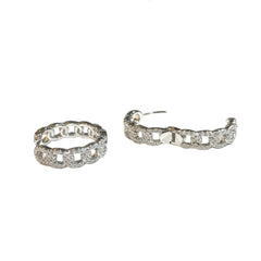 Sparkle Cuban Chain 0.75” Huggies