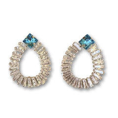 Teardrop Baguette Statement Earrings