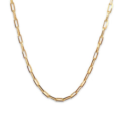 18K Gold Filled Thick Paperclip 3mm Chain Necklace