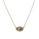 Evil Eye Dotted Bezel Necklace