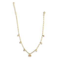 XO Bezel Charm Anklet