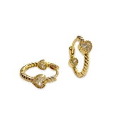 Inside Out Twist Heart Bezel Huggies