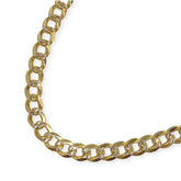 Sterling Silver Cuban Two Tone 5mm 9” Anklet