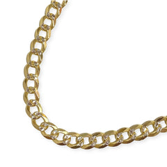 Sterling Silver Cuban Two Tone 5mm 9” Anklet