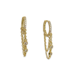 Haggy Draped Chandelier Bezel Huggies