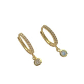 Haggy Pave Bezel Charm Huggies