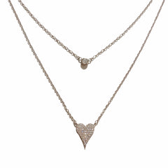 Layered Bezel Pointed Heart Sparkle Necklace