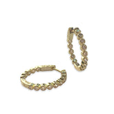 Brass Bezel French Clasp Hoops