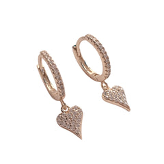 Haggy Pointed Heart Pave Huggies