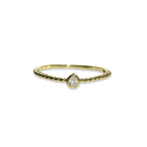 Noelly Tiny Teardrop Bezel Rope Ring