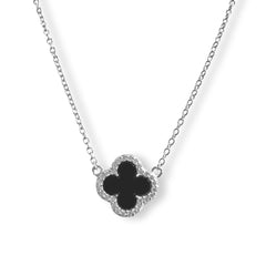 Flora Sparkle Onyx Small Necklace