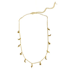 Star Moon Lightning Charm Choker
