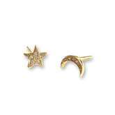 Luna Sparkle Moon Star Studs