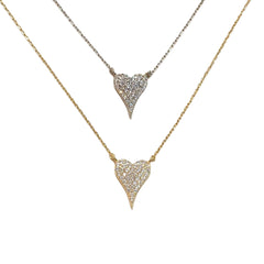 Pointed Heart Clear Sparkle Necklace