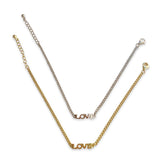 Love Block Script Cuban Chain Bracelet