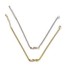 Love Block Script Cuban Chain Bracelet