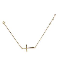 Sideways Plain Large Cross Bracelet