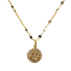 Smiley Face Sparkle Twisted Necklace