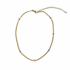 Amy Cuban Chain Bezel Choker