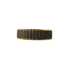Joellery Men's Gold Edge Ridged Ring