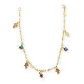 18K Gold Filled Hamsa Evil Eye Charm Chain Anklet