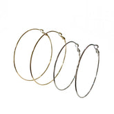 Brass Thin Plain Clasp Hoops