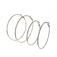 Brass Thin Plain Clasp Hoops