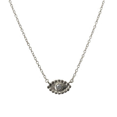 Evil Eye Dotted Bezel Necklace