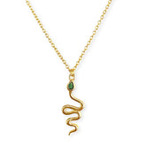 Sassy Snake Emerald Necklace