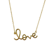 Amore Large Love Cursive Script Plain Necklace