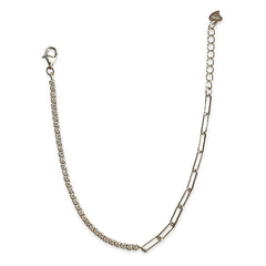 Amy Mixed Media Paperclip Link Tennis Bracelet