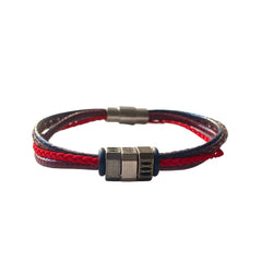 Braided Leather Chain Bolt Magnetic Bracelet