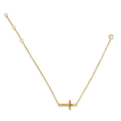 Sideways Small Cross Bracelet