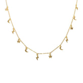 Star Moon Lightning Charm Choker