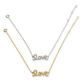 Love Cursive Script Sparkle Bracelet