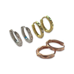 Noellery Faceted Sparkle Huggies