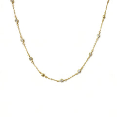 Amy Mini Bezel Station Chain Necklace