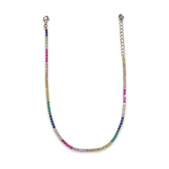 Amy Eternity Sparkle Rainbow Tennis Anklet