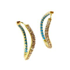 Karen Birthstone Inside Out Wavy Hoops