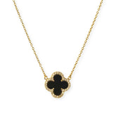 Flora Sparkle Onyx Large Necklace