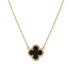 Flora Sparkle Onyx Large Necklace