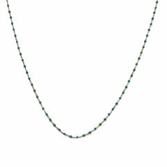 Color Beaded Enamel Chain Necklace