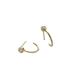 Bezel Half Hoop Studs