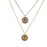 Evil Eye Disc Necklace