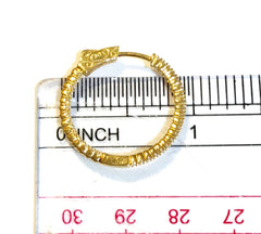 French Clasp Pave 0.9” Hoops